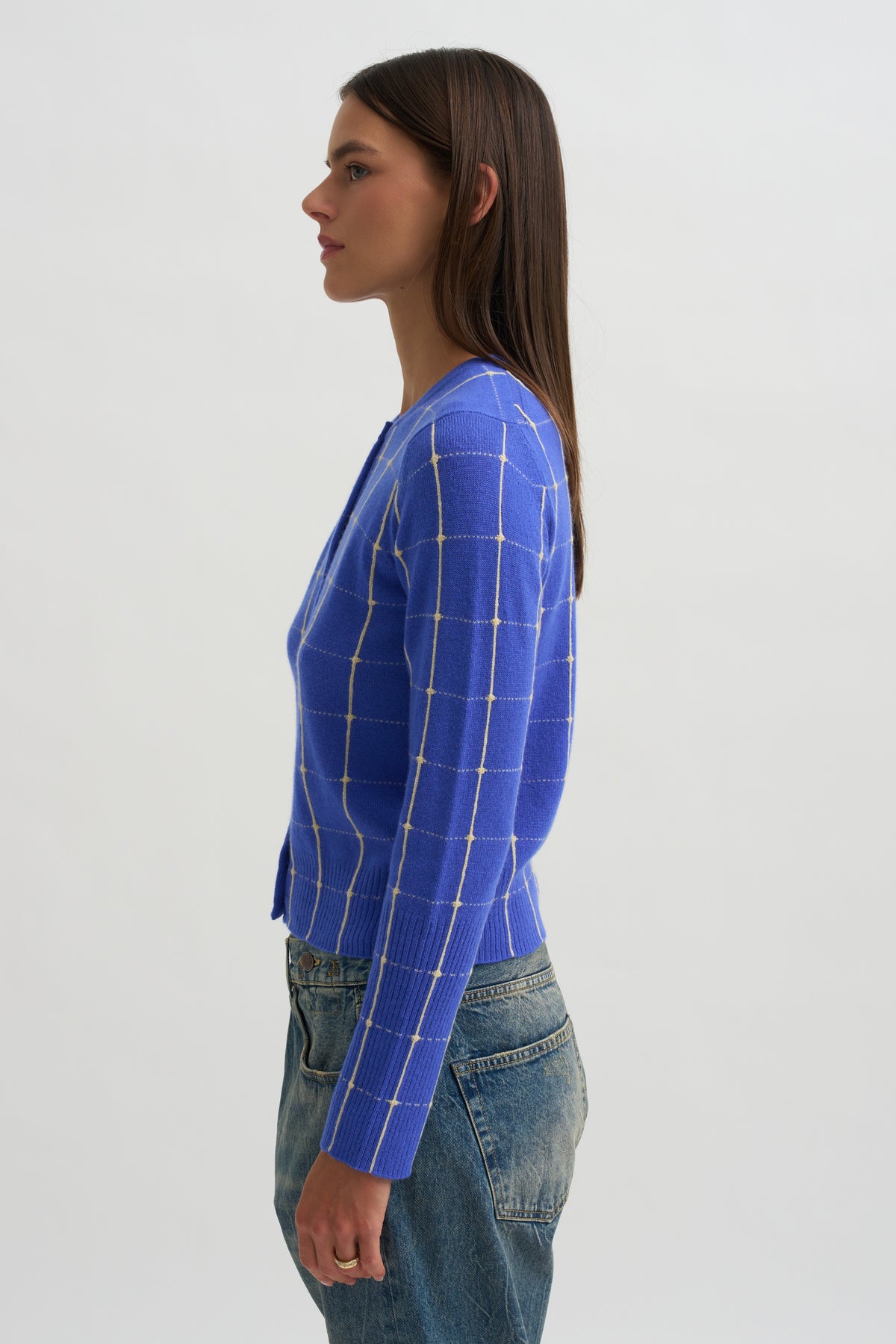 Jane Checker Cardigan, Reservoir &amp; Butter