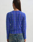 Jane Checker Cardigan, Reservoir & Butter