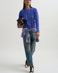 Jane Checker Cardigan, Reservoir & Butter