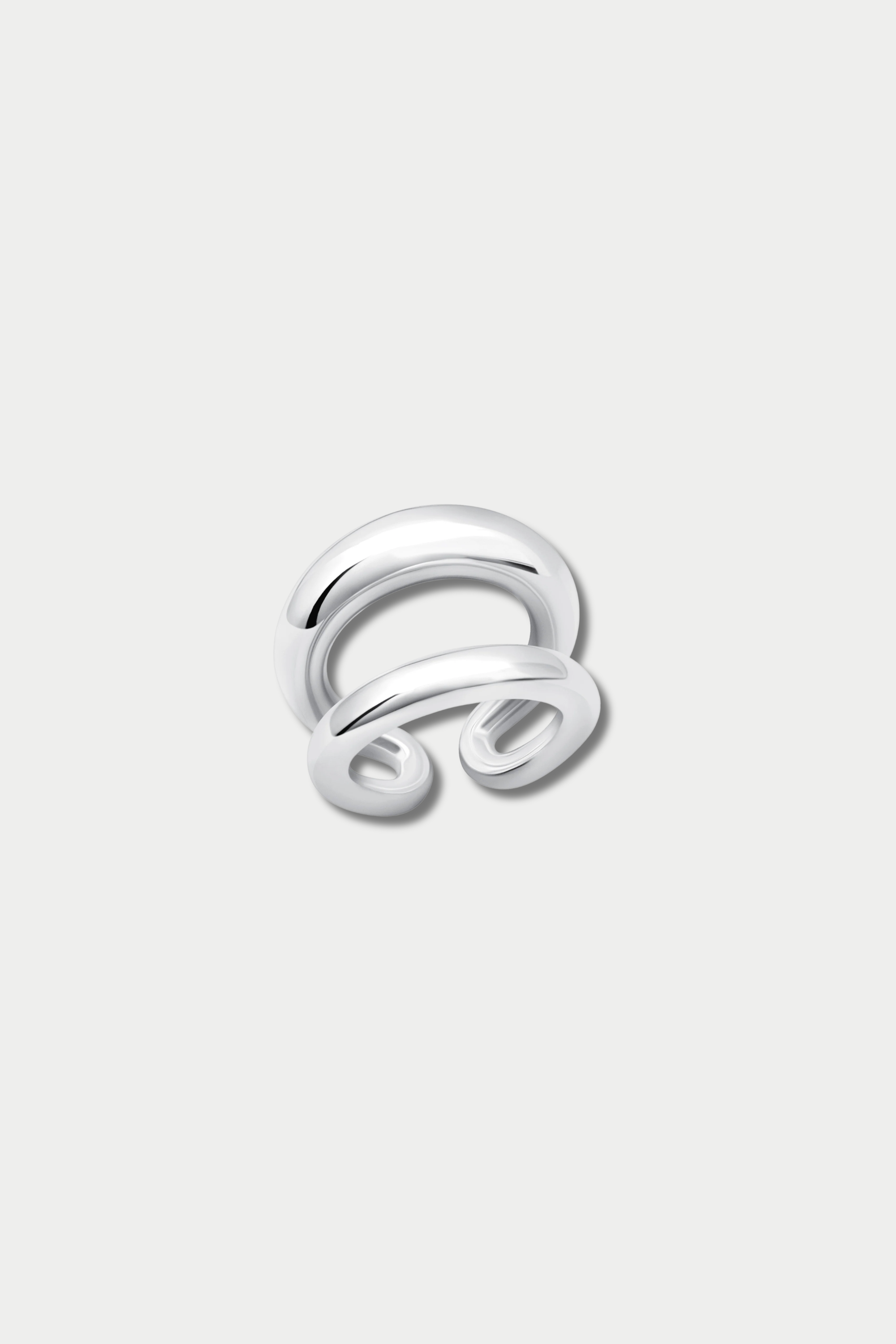 Grande Twin Tusk Ring, Silver