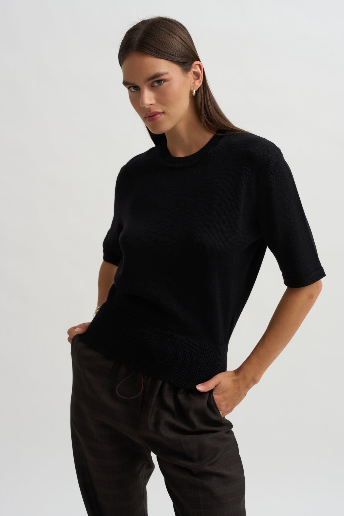 Graceful Tricot T-Shirt, Black