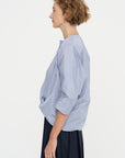 Knot Blouse, White & Navy