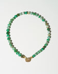 Chrysophase Beads, Yellow Gold