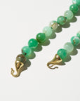 Chrysophase Beads, Yellow Gold
