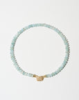 Aquamarine Beads, Yellow Gold