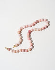 Pink Opal Beads, Yellow Gold