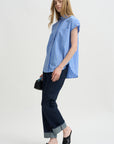 Woven Cap Sleeve, Blue Multi