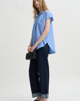 Woven Cap Sleeve, Blue Multi