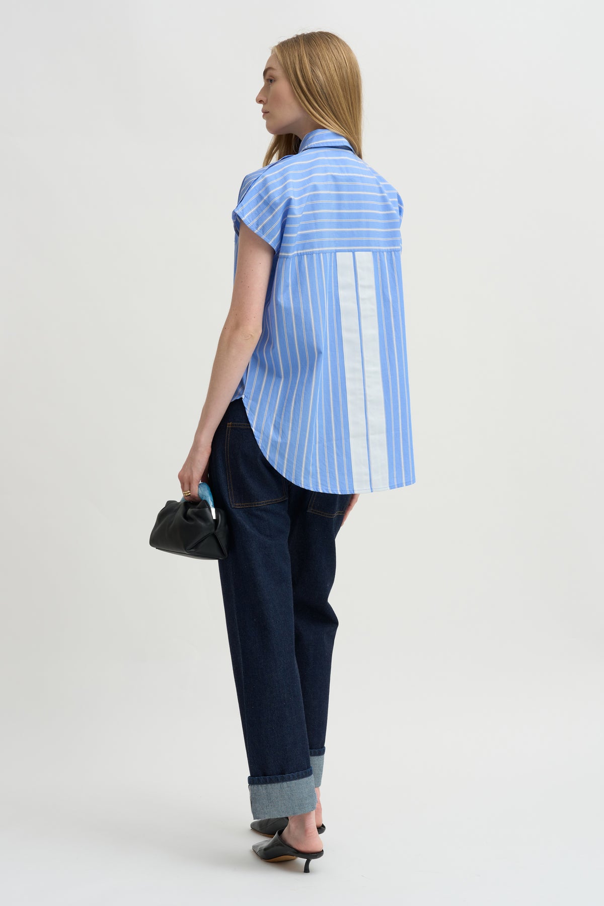 Woven Cap Sleeve, Blue Multi