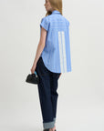 Woven Cap Sleeve, Blue Multi