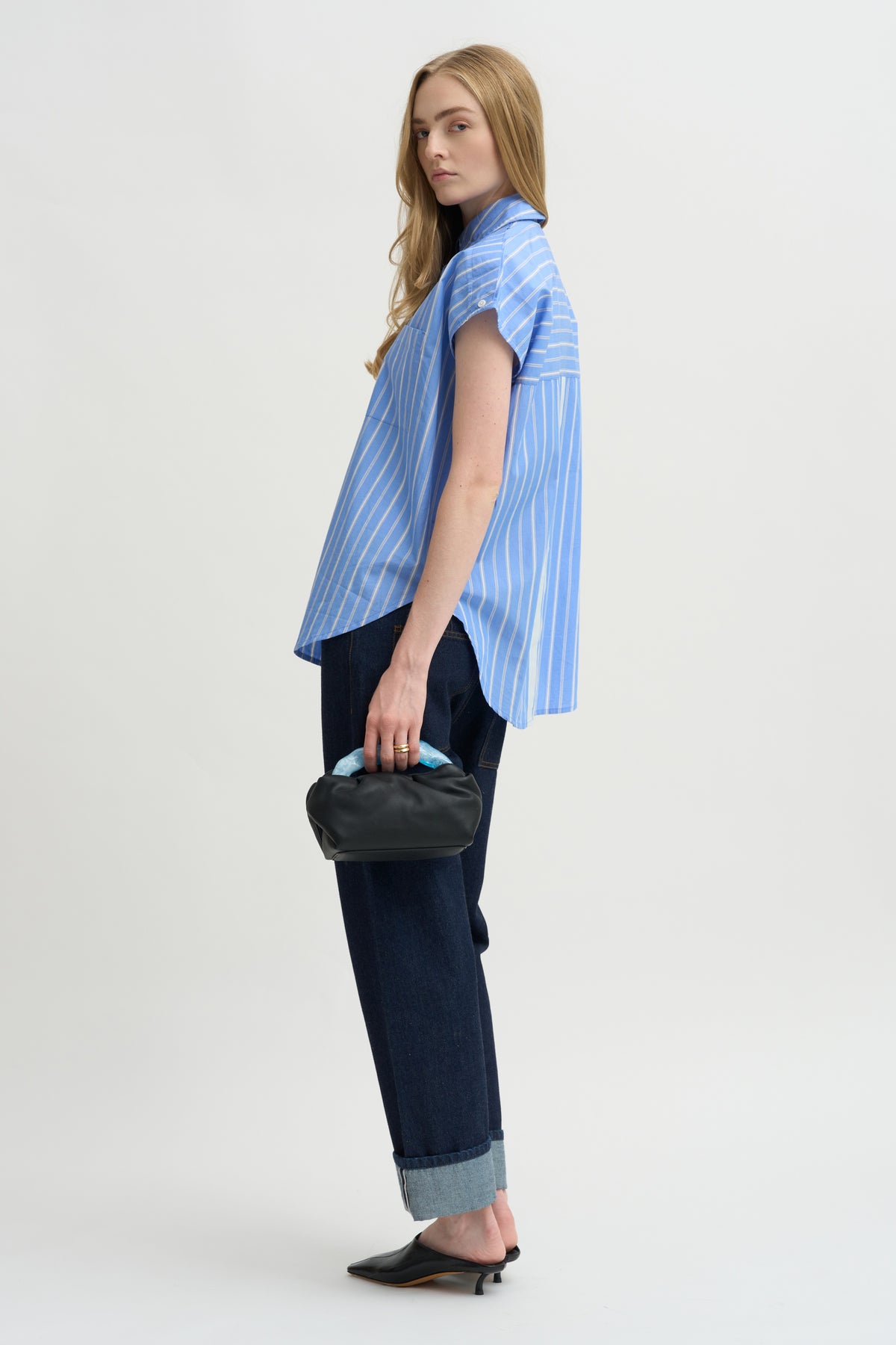 Woven Cap Sleeve, Blue Multi