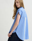 Woven Cap Sleeve, Blue Multi