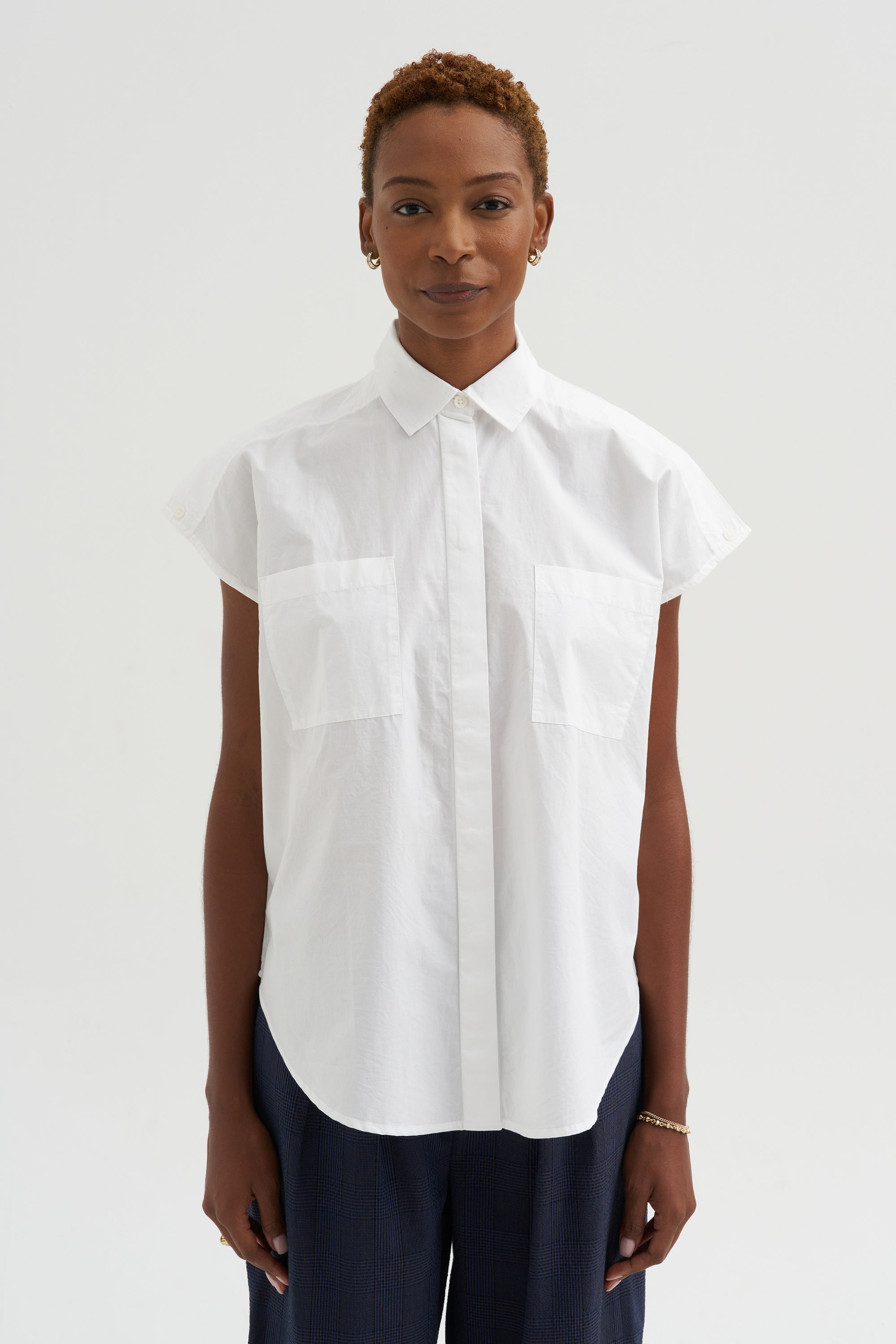 Cap Sleeve Top, White