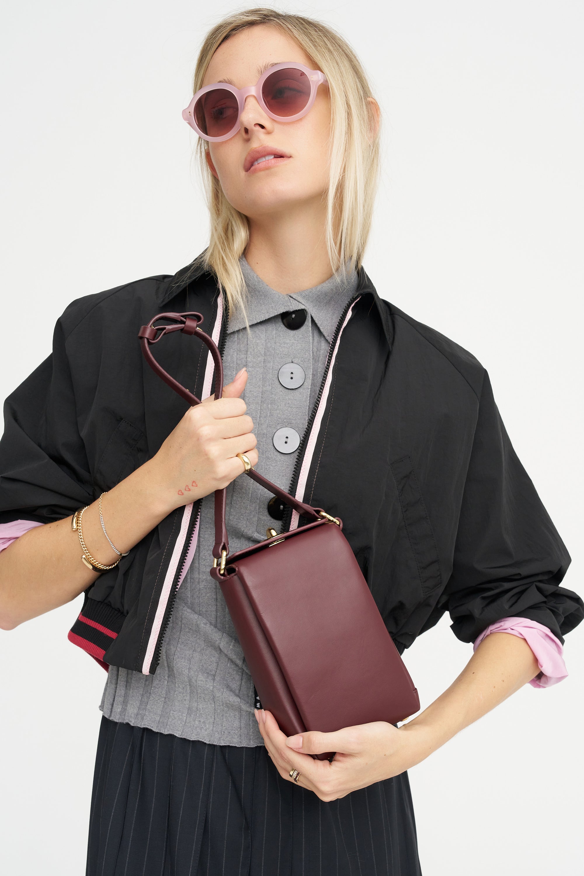 Folded Camera Bag, Burgundy