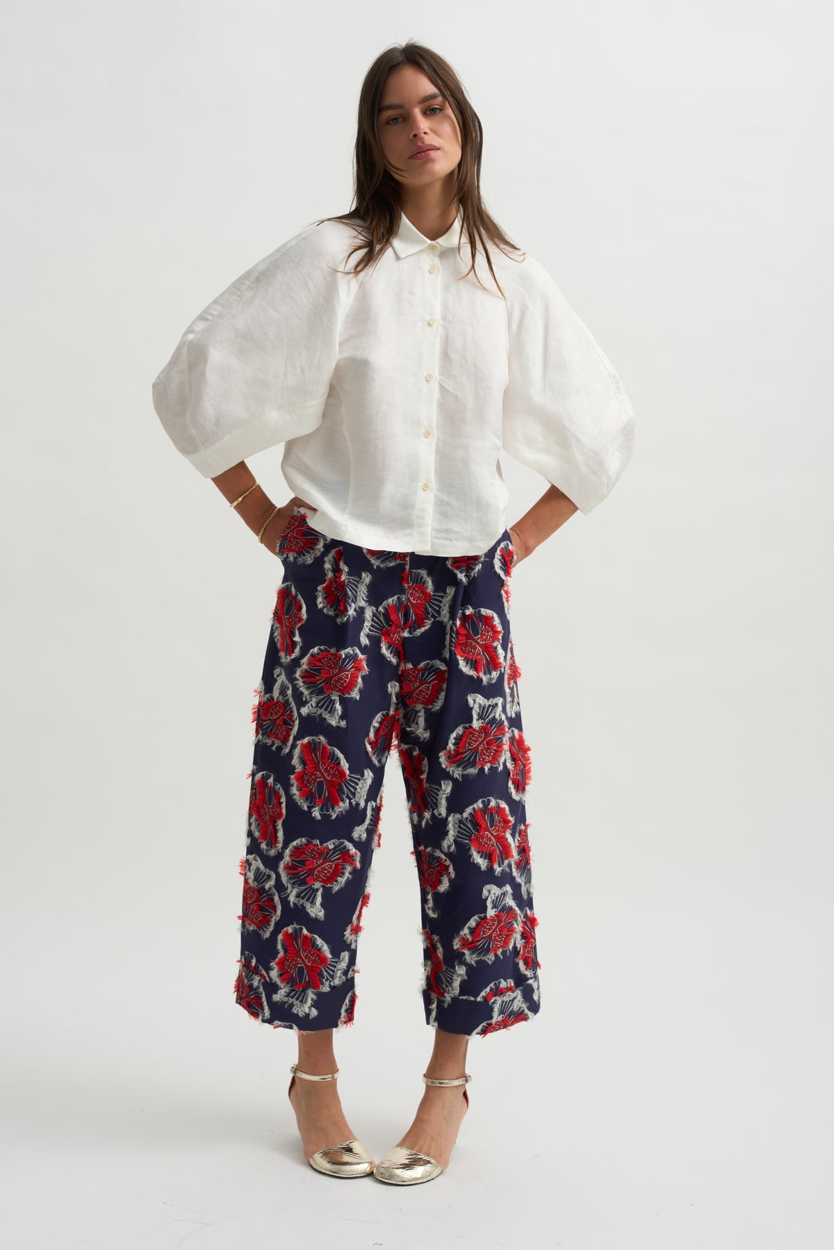 Say Cotton Pants, Red Navy Birdy