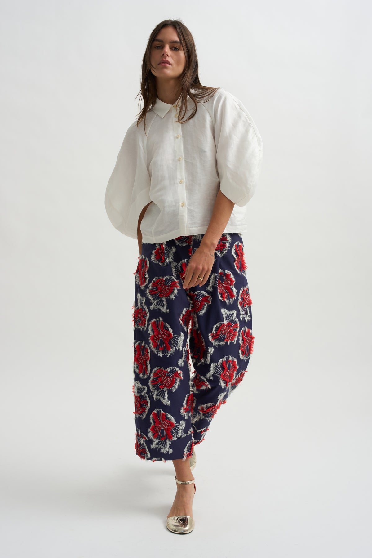 Say Cotton Pants, Red Navy Birdy