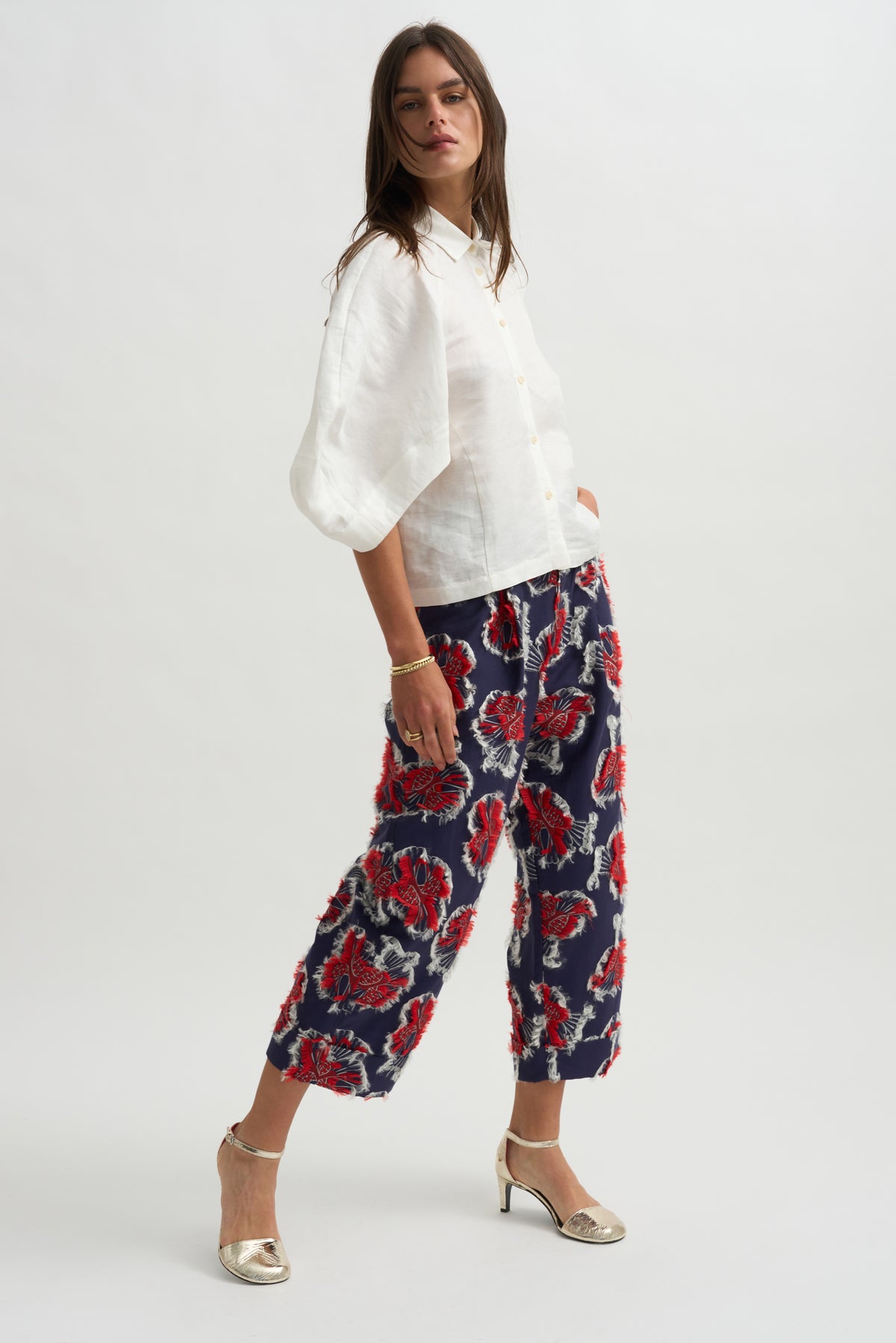 Say Cotton Pants, Red Navy Birdy