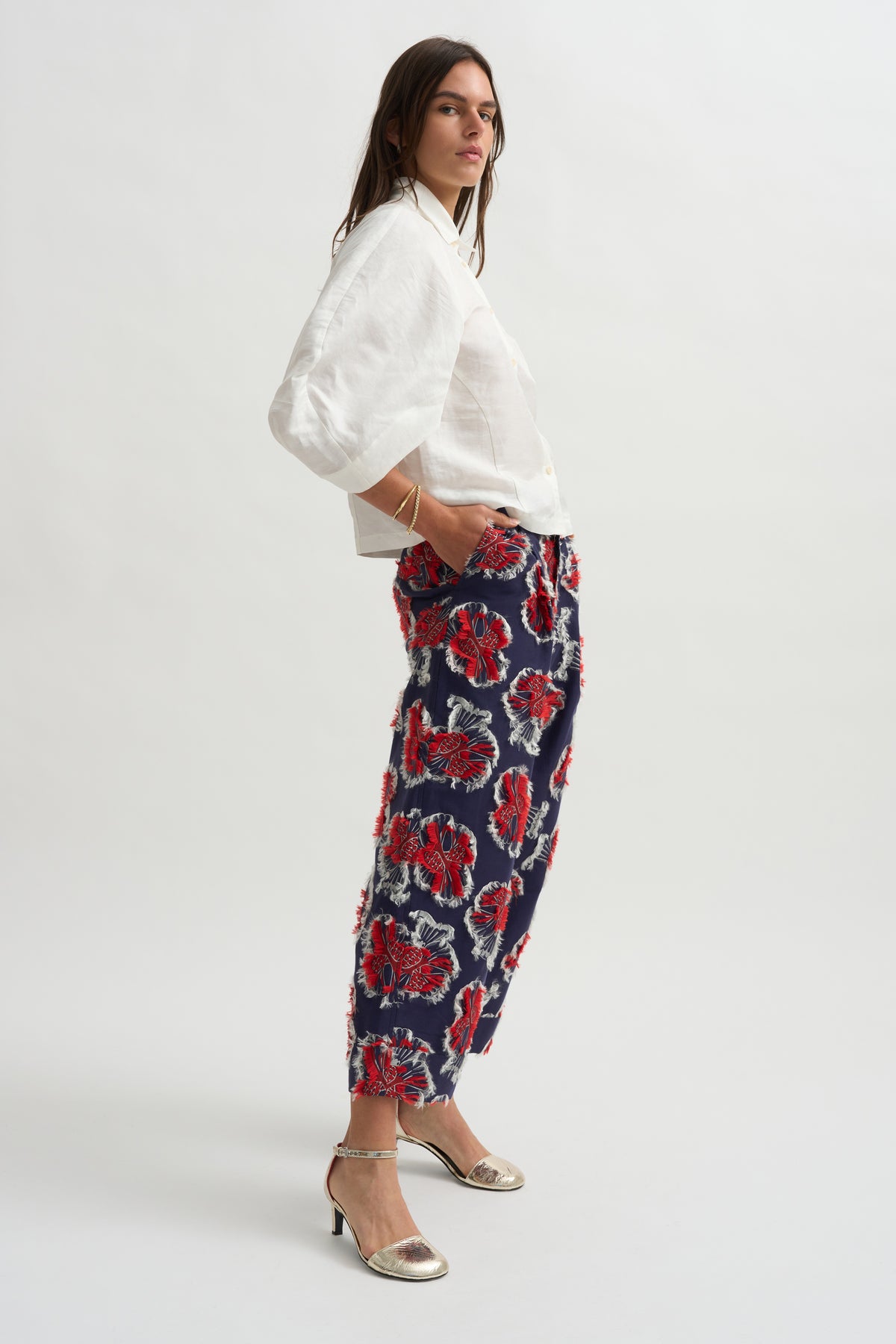 Say Cotton Pants, Red Navy Birdy