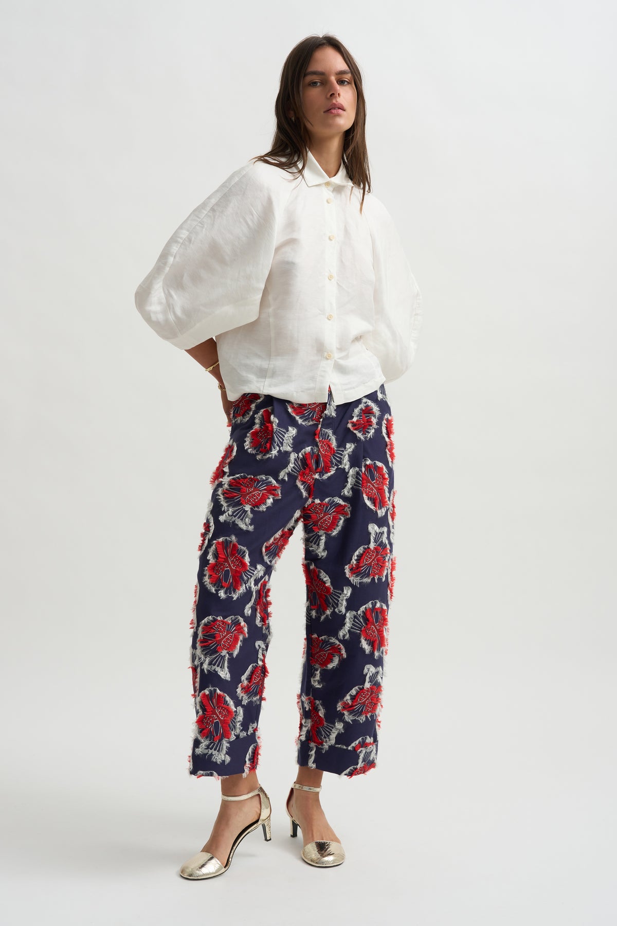 Say Cotton Pants, Red Navy Birdy