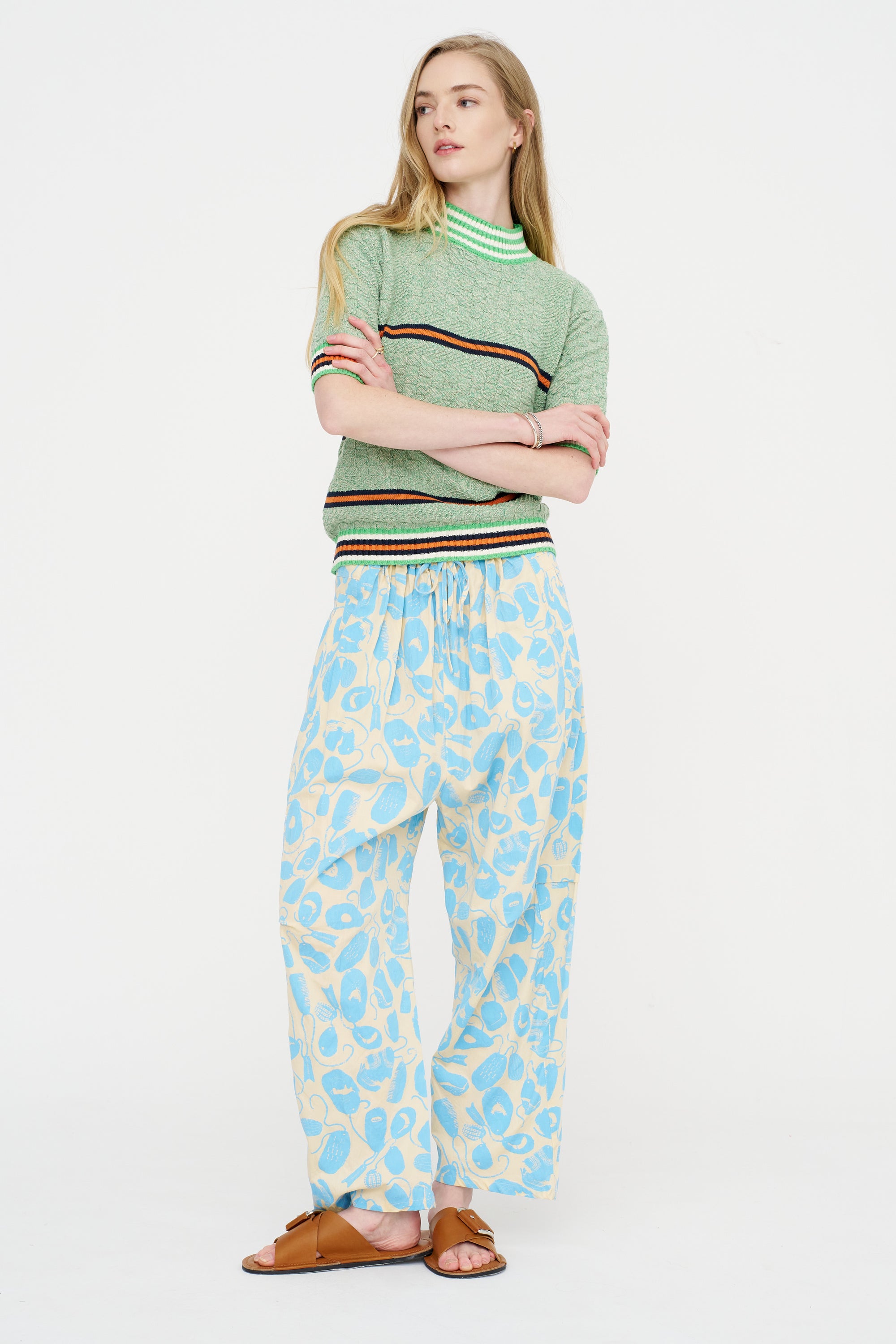 Drawstring Pants, Ecru Amulets