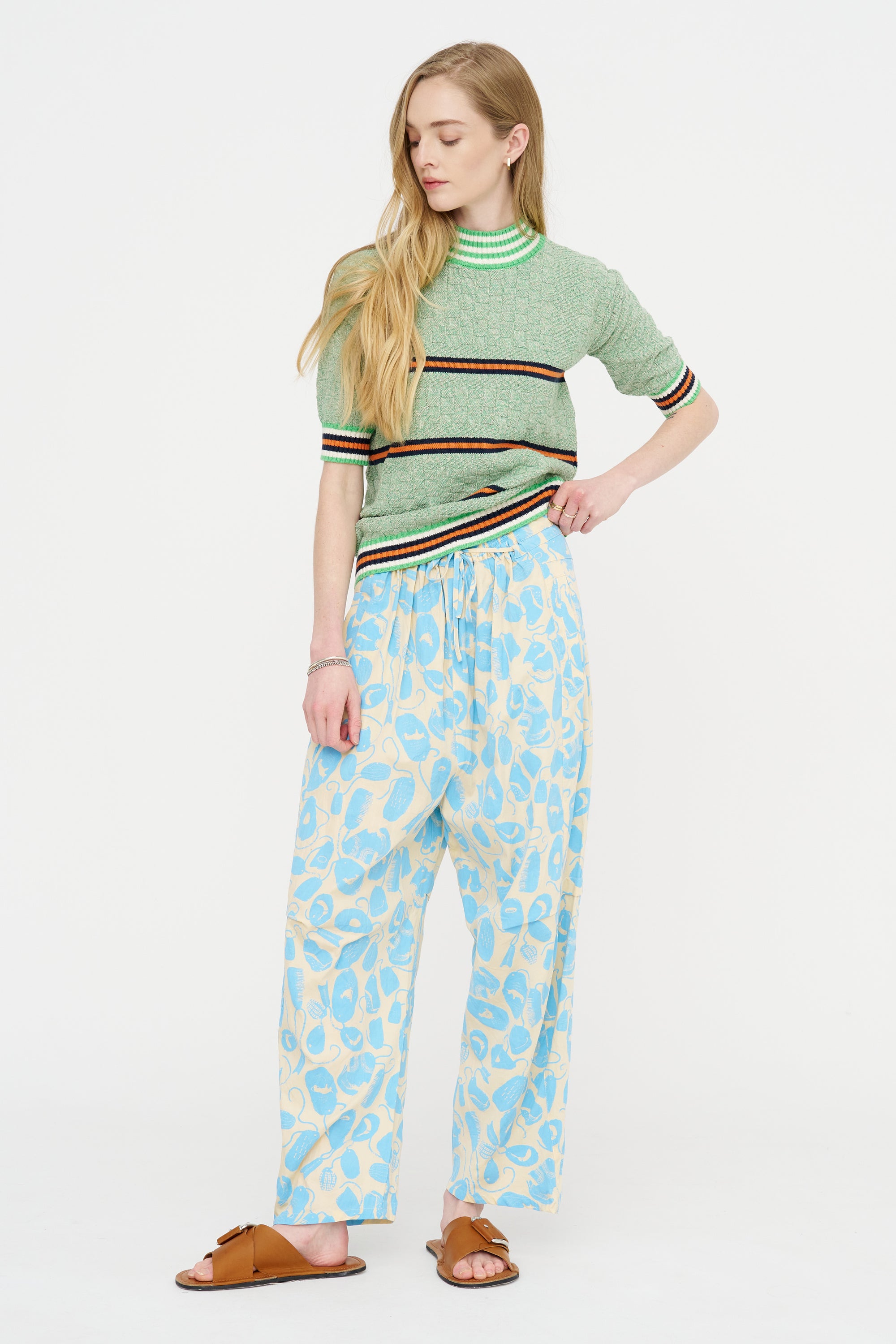 Drawstring Pants, Ecru Amulets