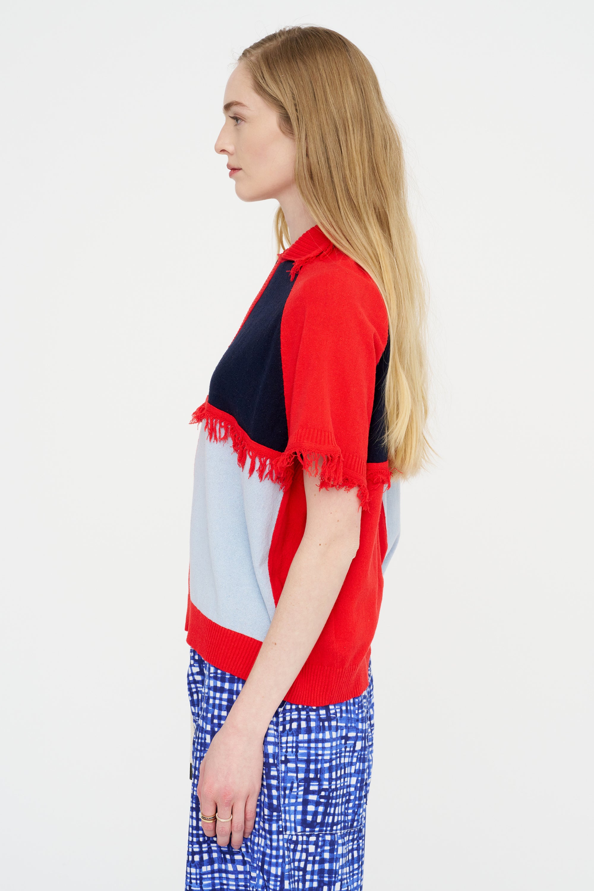 Suit Cover Polo Knit, Pink Light Blue Zeppelin