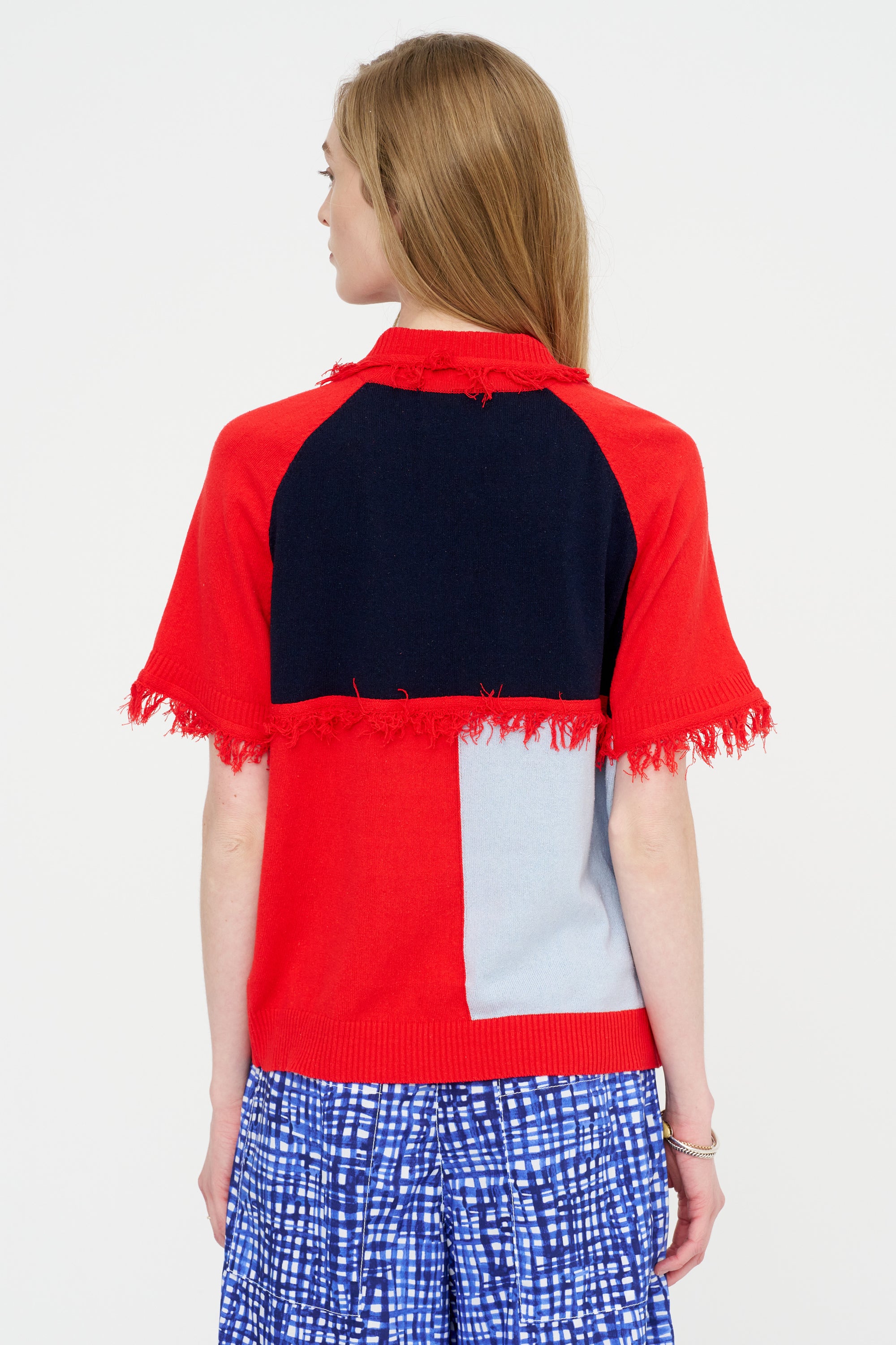 Suit Cover Polo Knit, Pink Light Blue Zeppelin