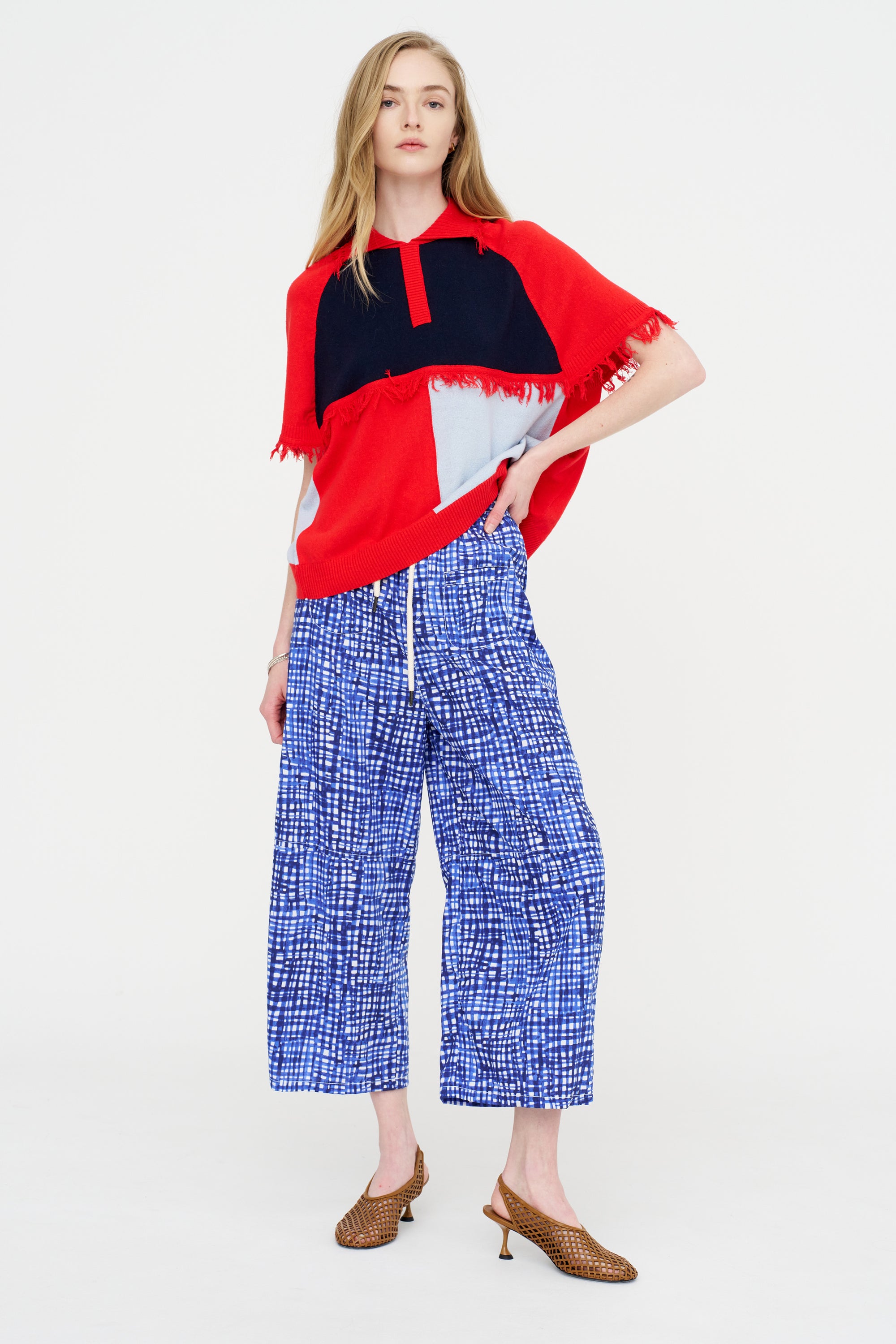 Suit Cover Polo Knit, Pink Light Blue Zeppelin