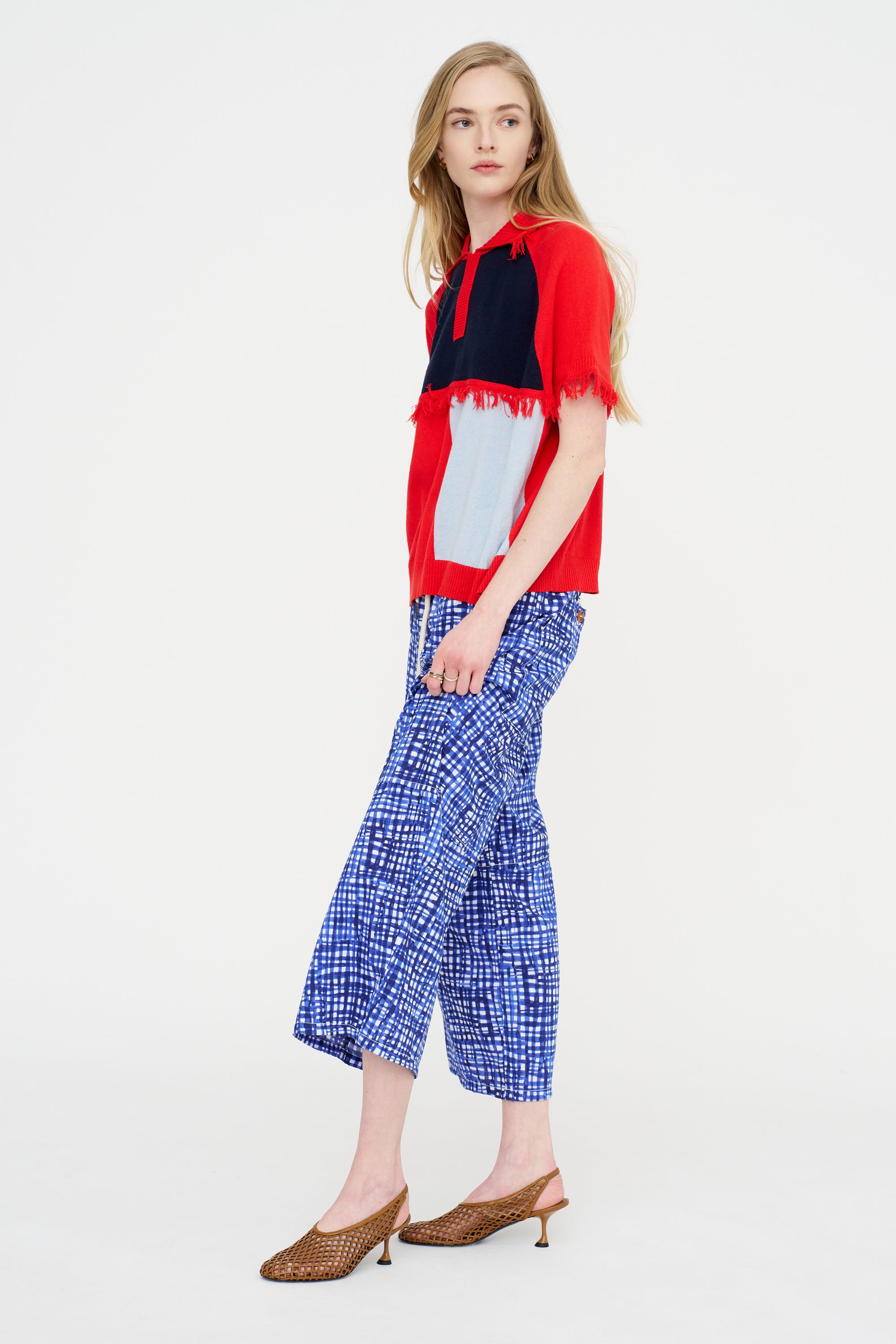 Suit Cover Polo Knit, Pink Light Blue Zeppelin