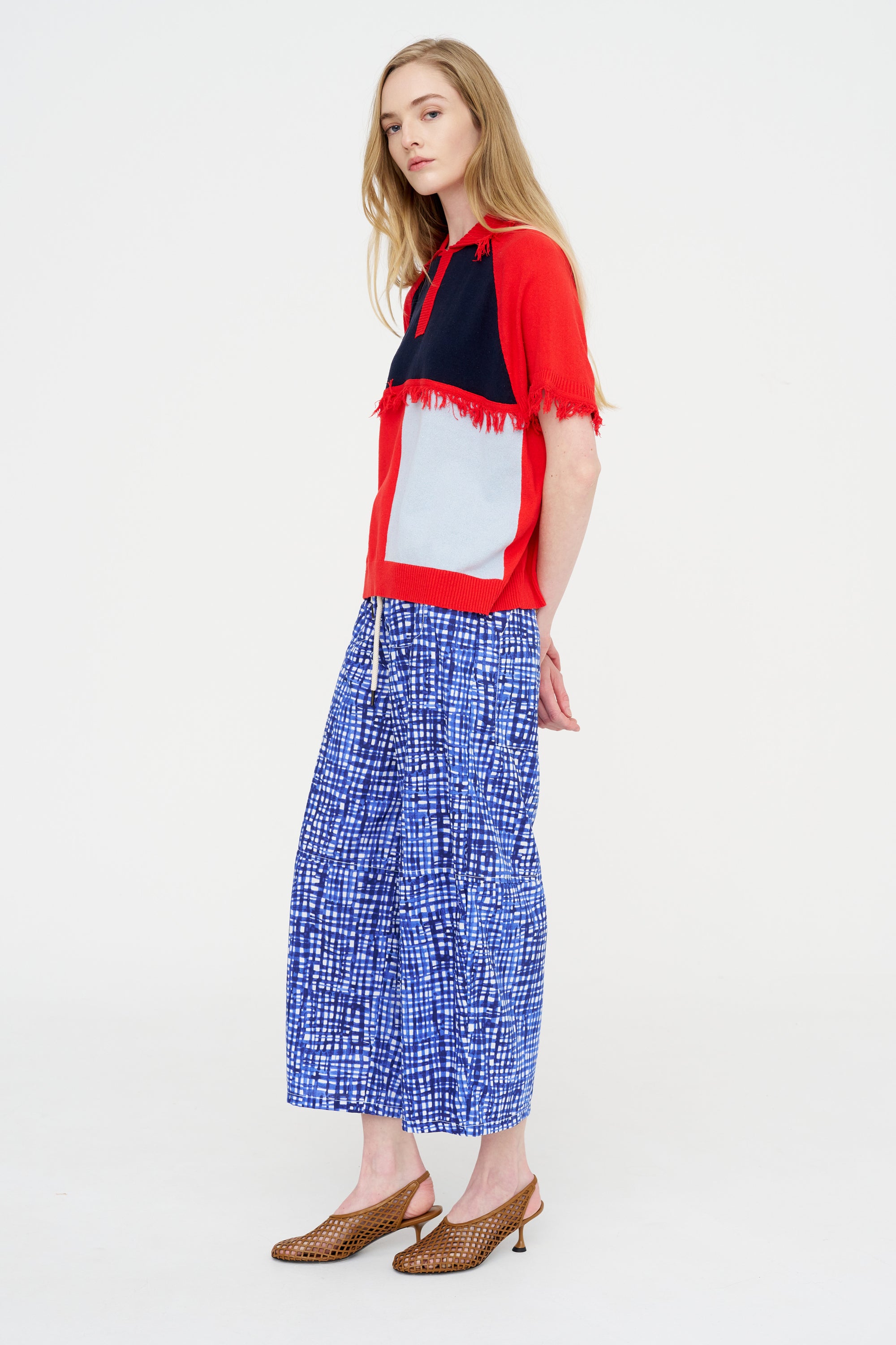 Suit Cover Polo Knit, Pink Light Blue Zeppelin