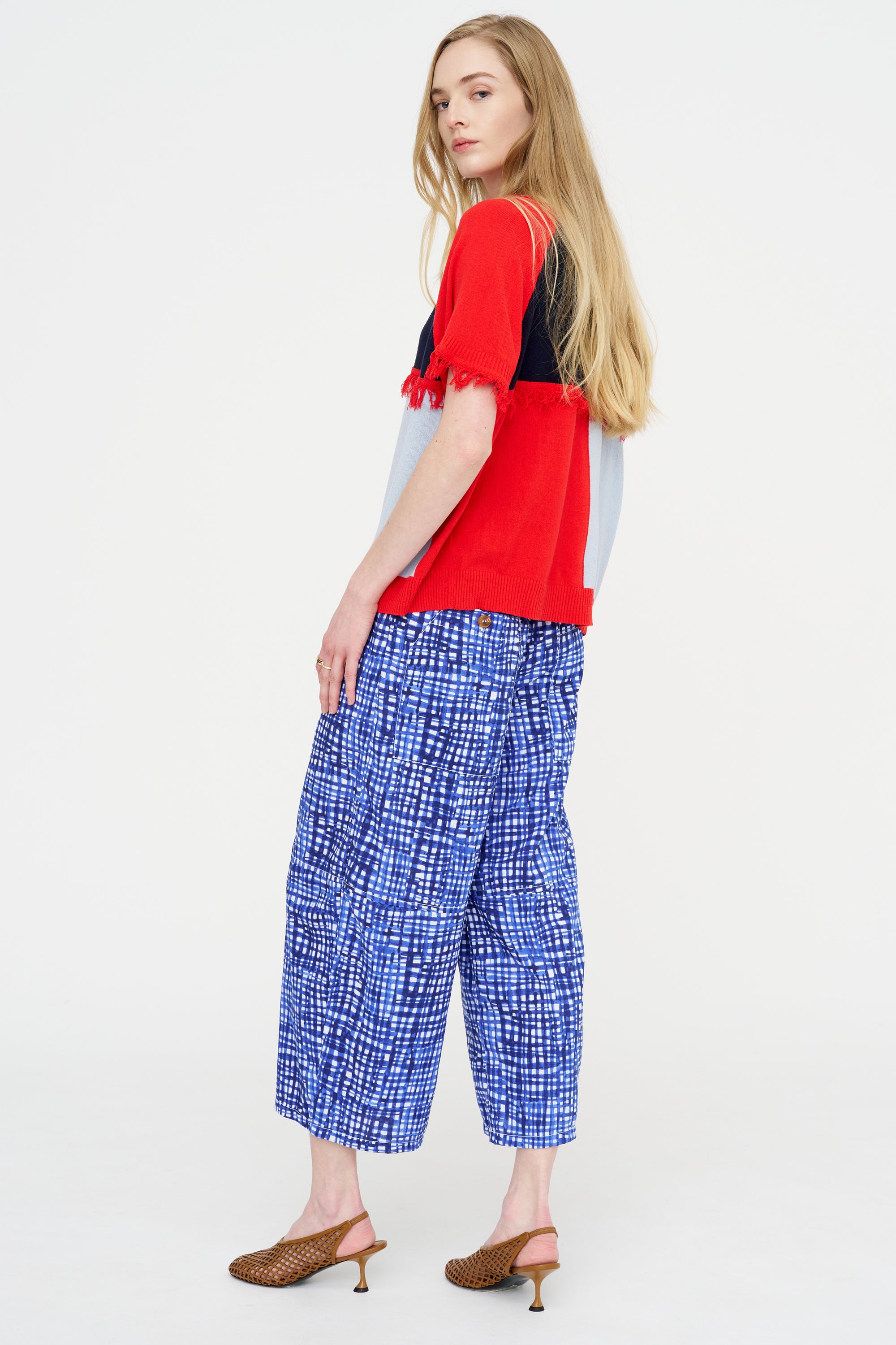 Suit Cover Polo Knit, Pink Light Blue Zeppelin