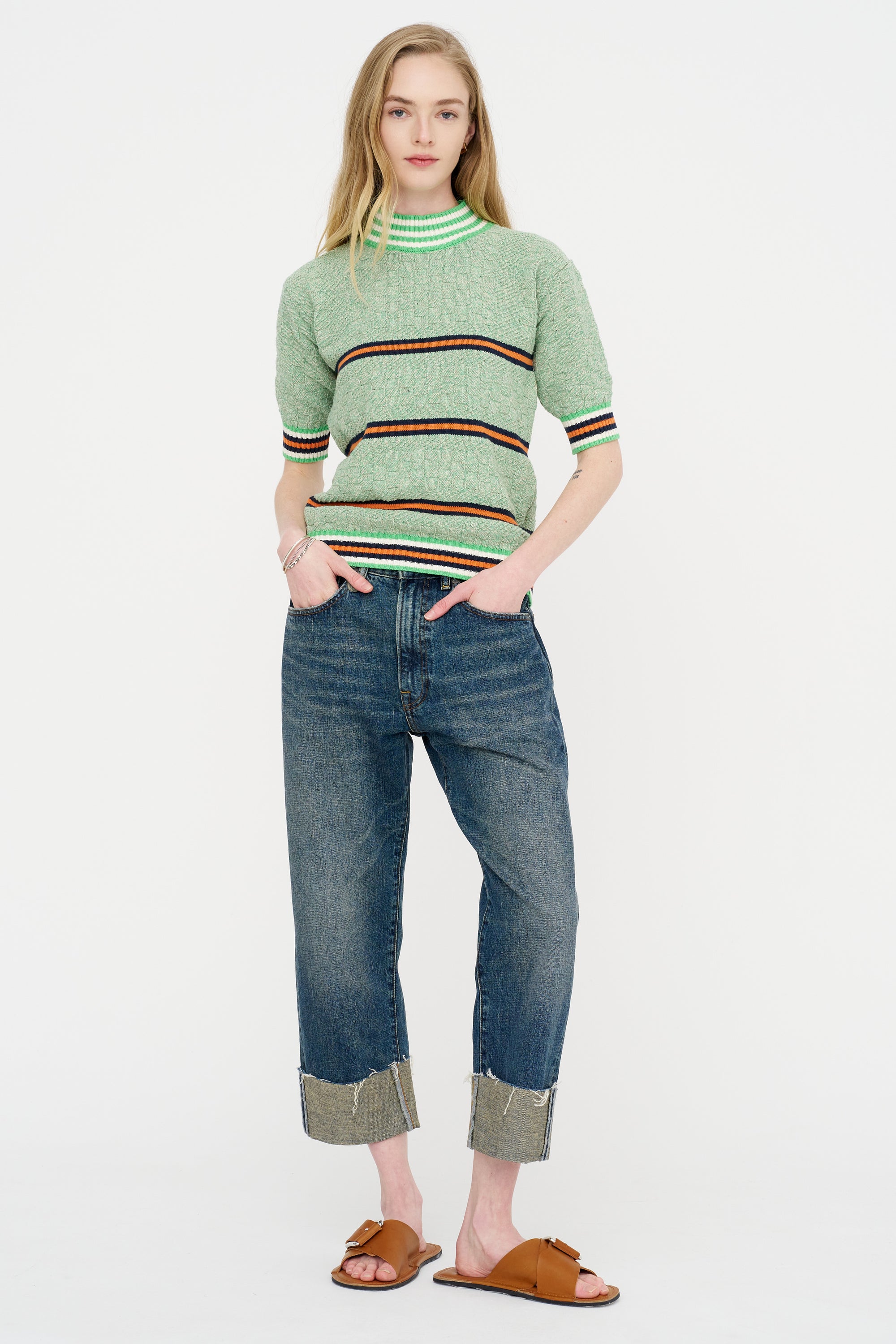 Safe-T Knit, Green Grey Denim