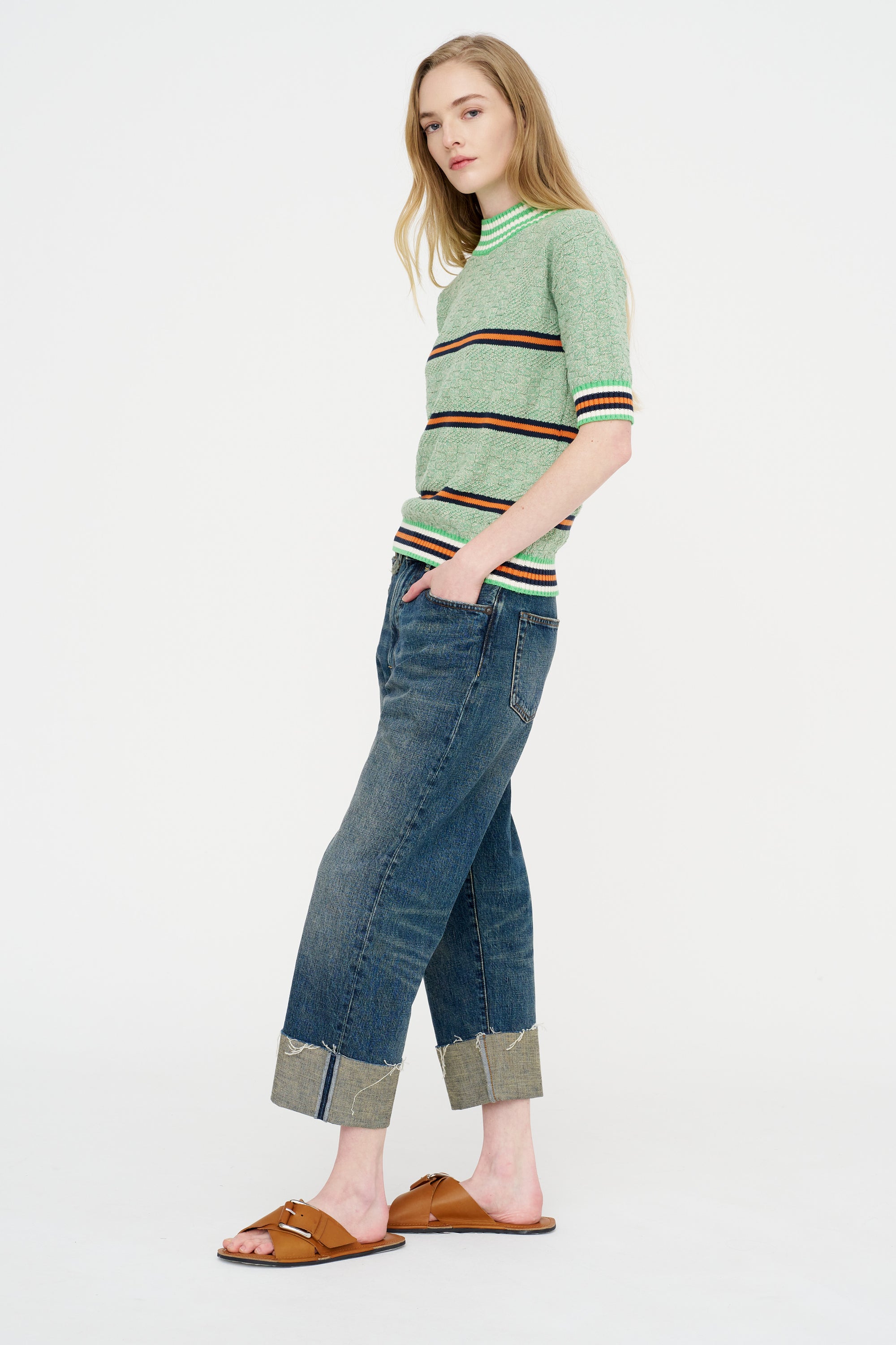 Safe-T Knit, Green Grey Denim