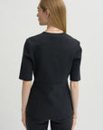 Mini Check Wes Top, Charcoal