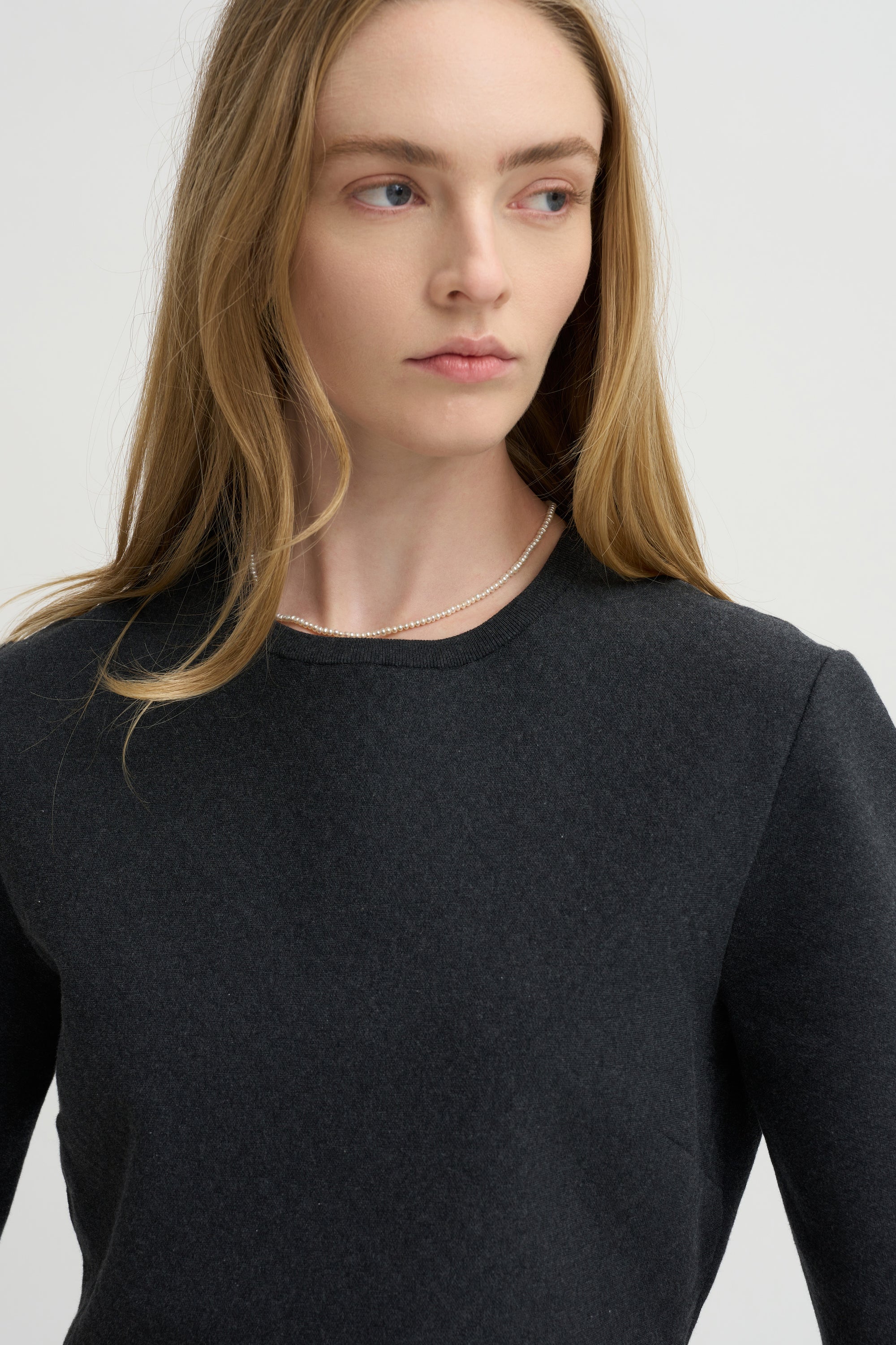 Mini Check Wes Top, Charcoal