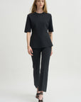 Mini Check Wes Top, Charcoal