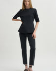 Mini Check Wes Top, Charcoal