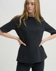 Mini Check Wes Top, Charcoal