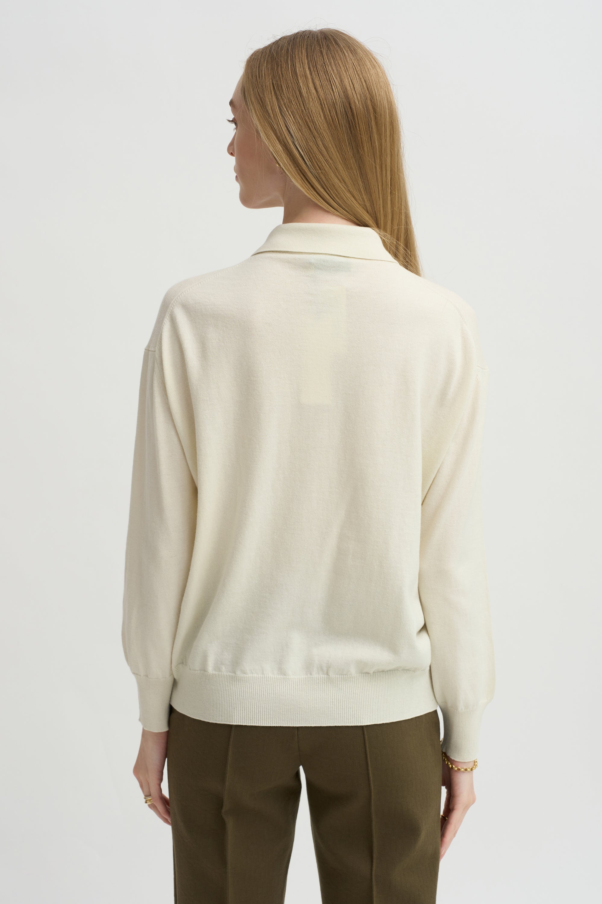 Elyse Oversized Polo, Ivory