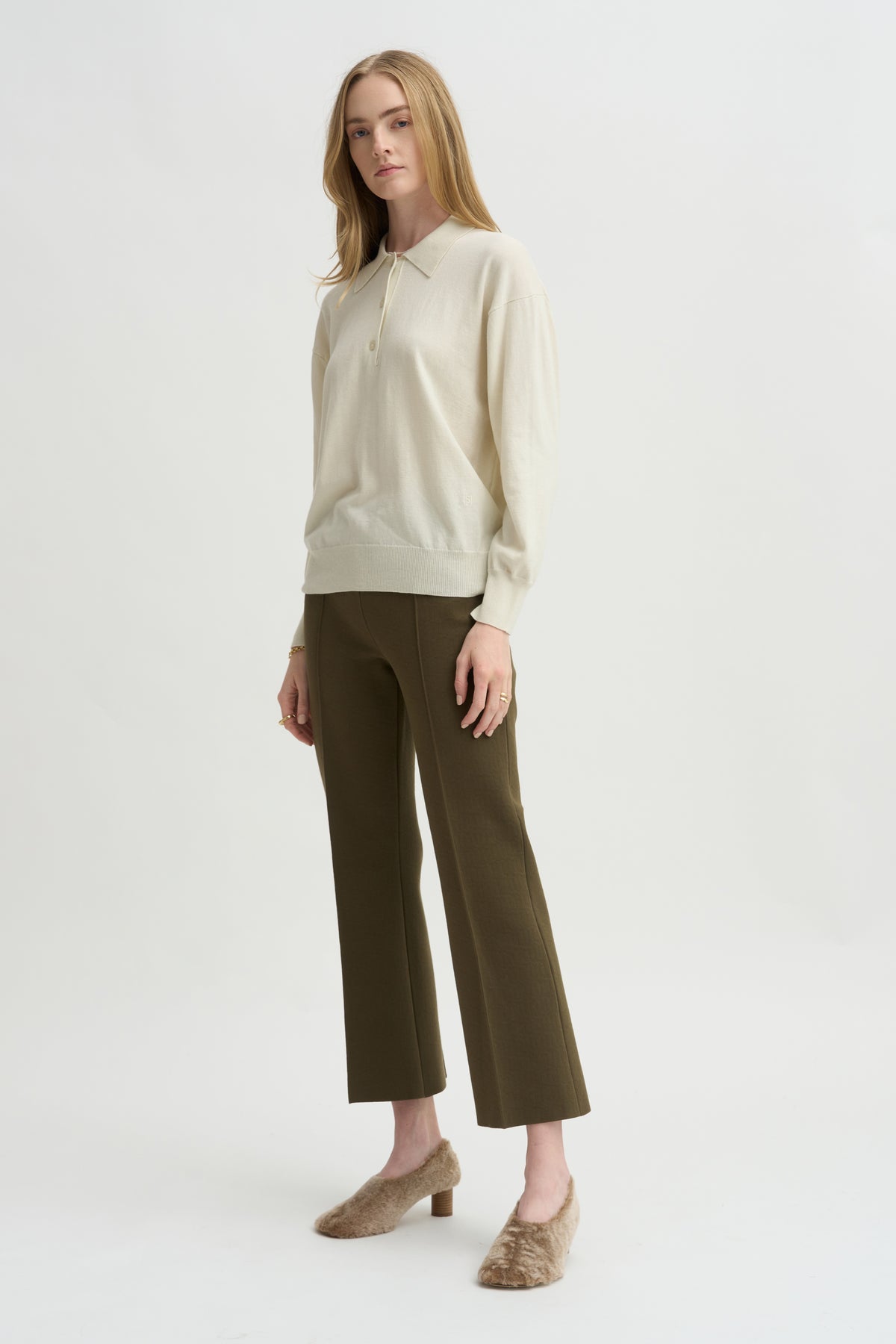 Elyse Oversized Polo, Ivory