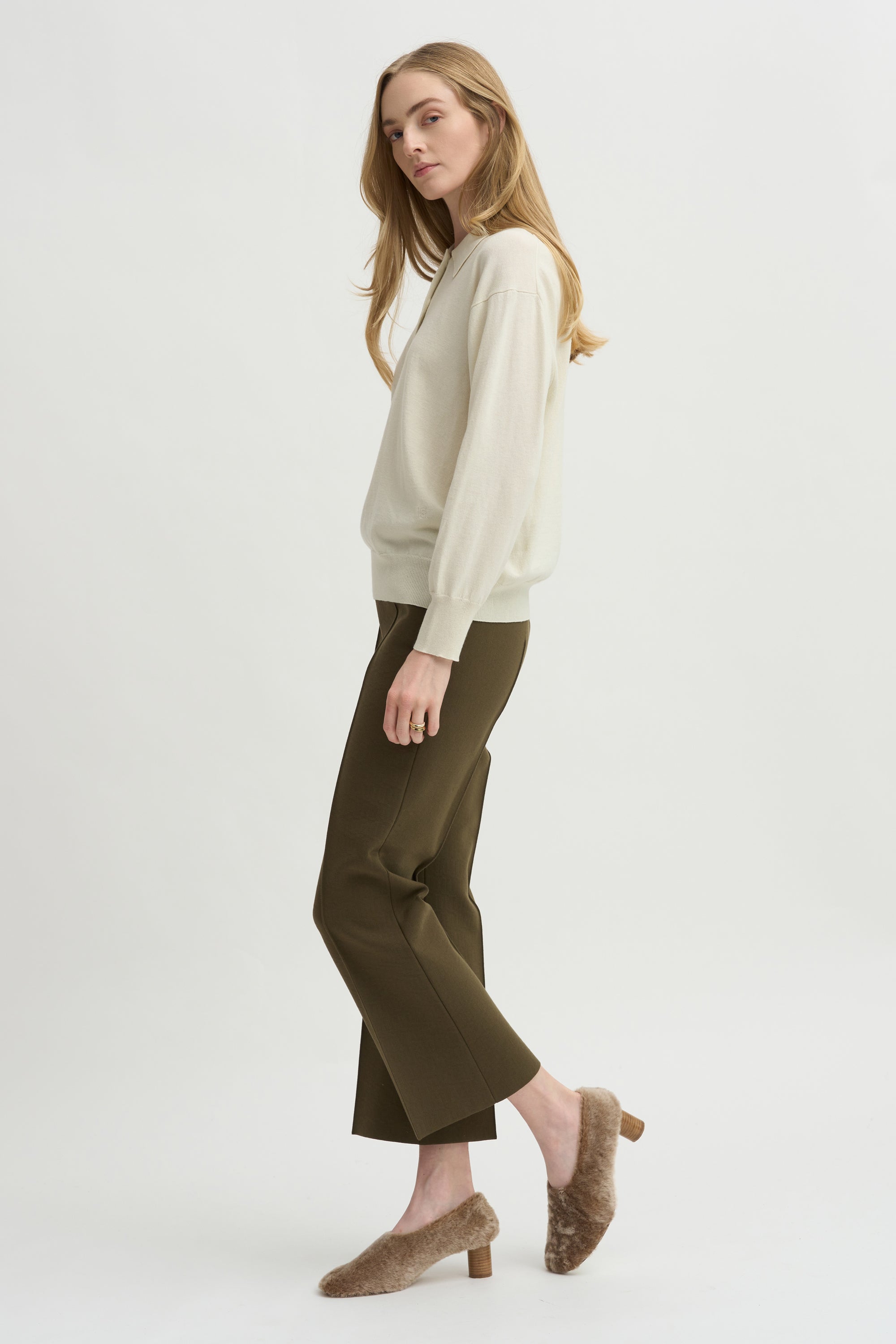 Elyse Oversized Polo, Ivory