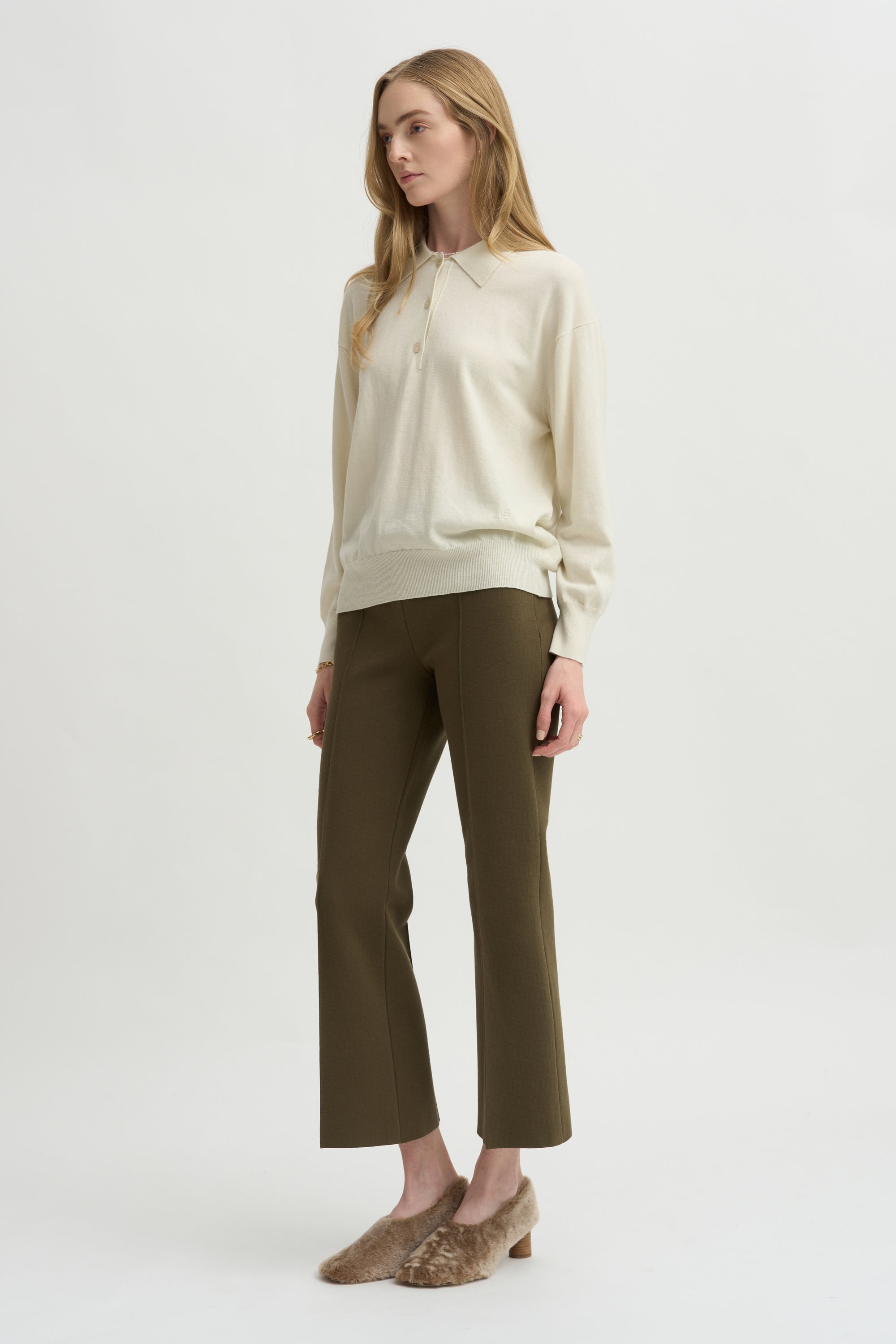 Elyse Oversized Polo, Ivory