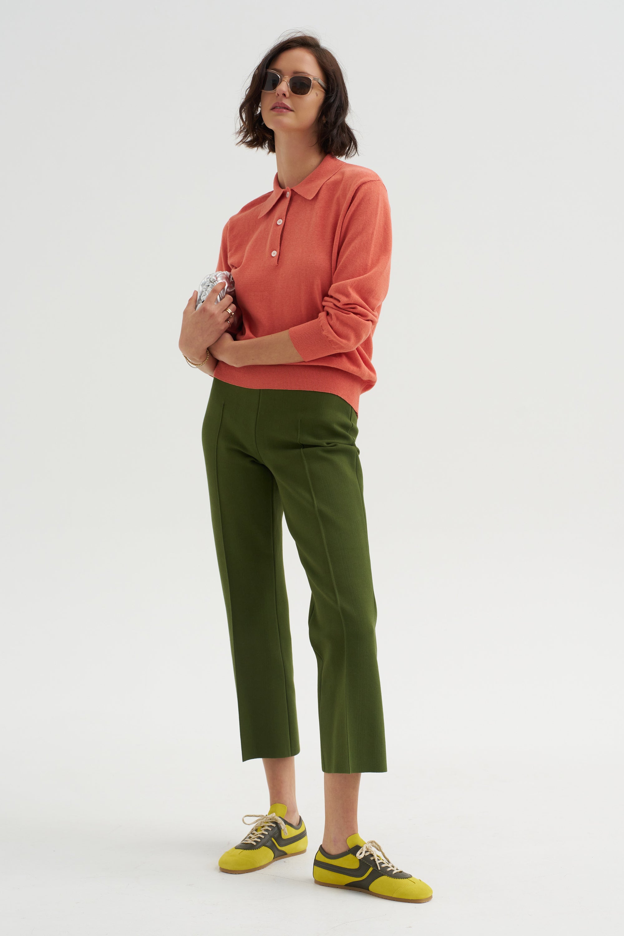Tonal Stripe Kick Pant, Avocado