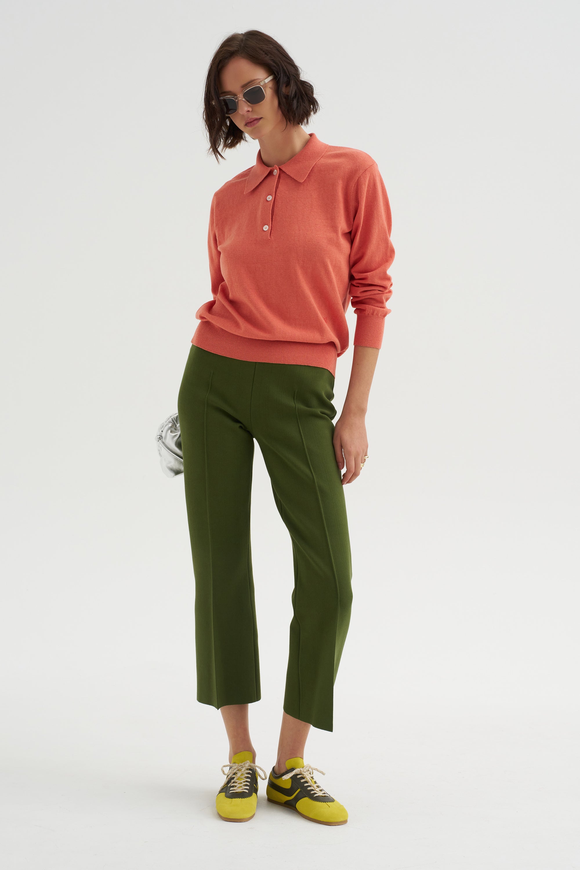 Tonal Stripe Kick Pant, Avocado
