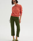 Tonal Stripe Kick Pant, Avocado