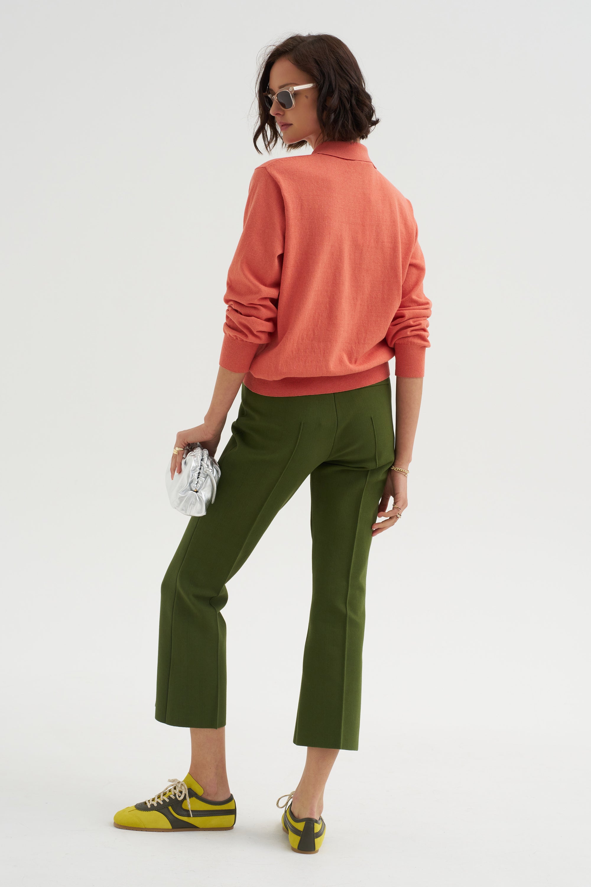Tonal Stripe Kick Pant, Avocado