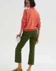 Tonal Stripe Kick Pant, Avocado