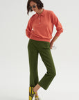 Tonal Stripe Kick Pant, Avocado