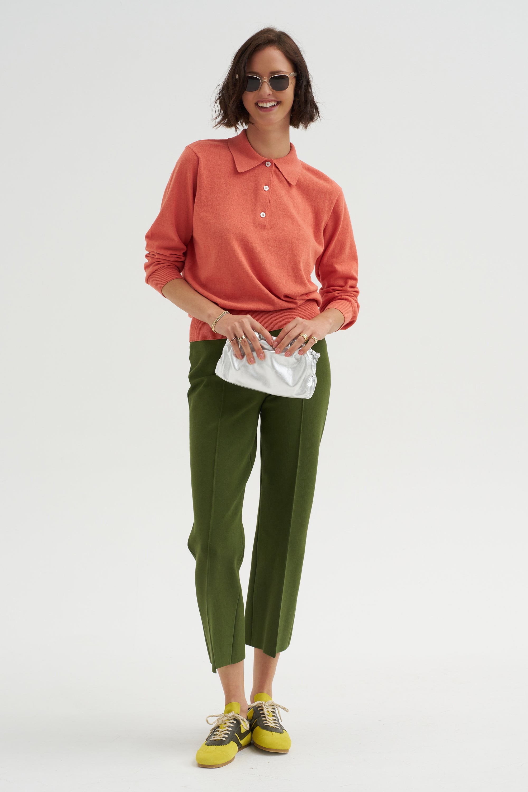 Tonal Stripe Kick Pant, Avocado