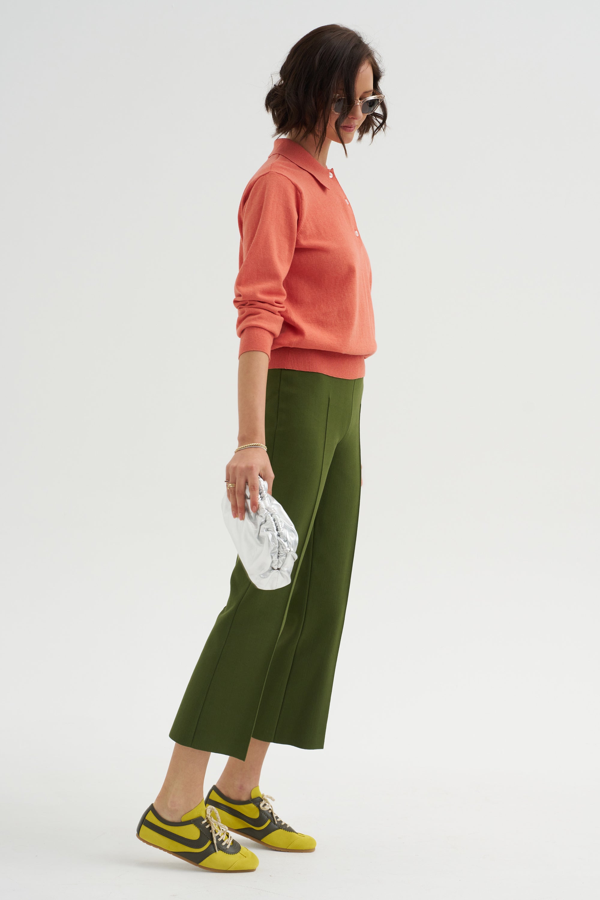 Tonal Stripe Kick Pant, Avocado